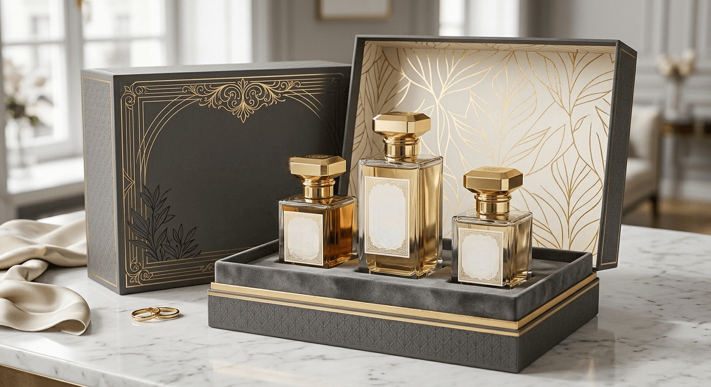 Tendances packaging parfum luxe 2026 - flacons eco-responsables et design minimaliste